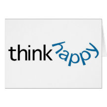 Think Happy (blue smile) Cards