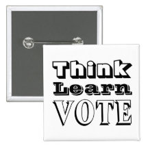 Think, Learn, Vote Pins