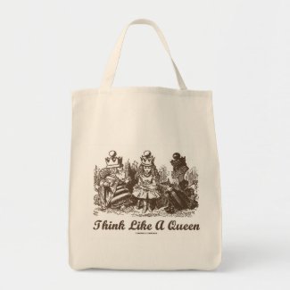 Think Like A Queen Alice White Queen Red Queen Tote Bags