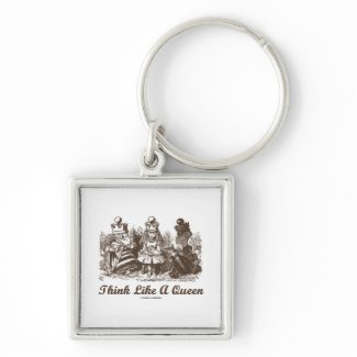 Think Like A Queen Alice White Queen Red Queen keychain
