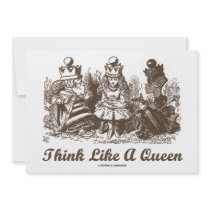 Think Like A Queen Alice White Red Queen Chess Custom Invitation