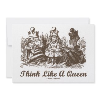 Think Like A Queen Alice White Red Queen Chess invitation