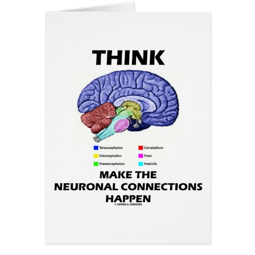Think Make The Neuronal Connections Happen (Brain) Greeting Card