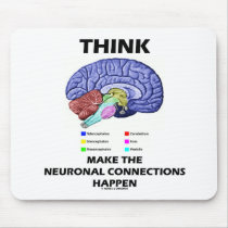 Think Make The Neuronal Connections Happen (Brain) Mousepad