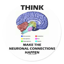 Think Make The Neuronal Connections Happen (Brain) Sticker