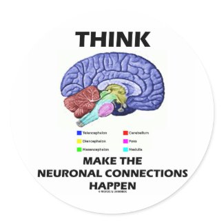 Think Make The Neuronal Connections Happen (Brain) sticker