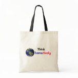 Think Obamatively_world, black, blue, red Canvas Bags