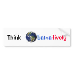 Think Obamatively_world, black, blue, red bumpersticker