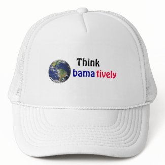 Think Obamatively_world, black, blue, red hat