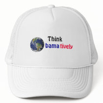 Think Obamatively_world, black, blue, red hats