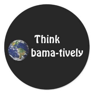 Think Obamatively_world, white on black sticker