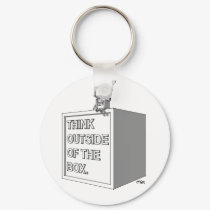 THINK OUTSIDE OF THE BOX Keychain by Blockbots THINK OUTSIDE OF THE BOX Keychain