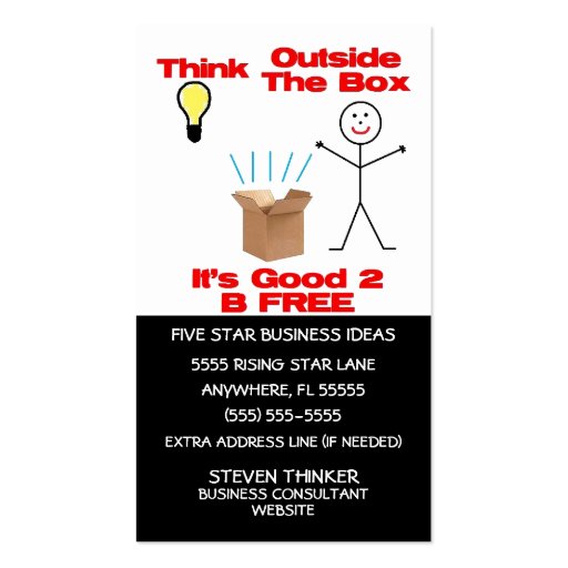 Think Outside The Box Business Card (front side)