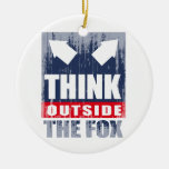 Think outside the fox Faded.png Christmas Ornaments