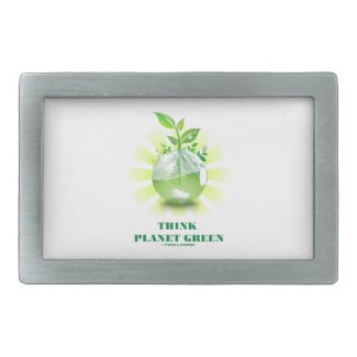 Think Planet Green (Green Leaves Planet Earth) Belt Buckle