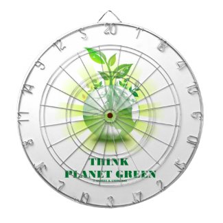 Think Planet Green (Green Leaves Planet Earth) Dartboard