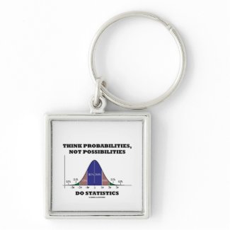 Think Probabilities, Not Possibilities Statistics keychain