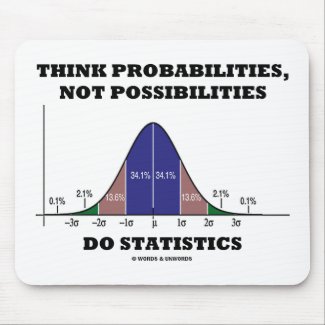 Think Probabilities, Not Possibilities Statistics mousepad
