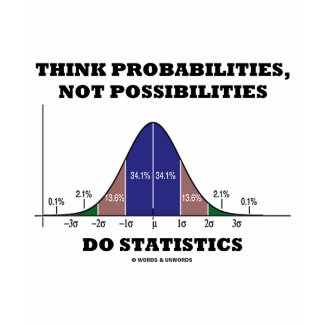 Think Probabilities, Not Possibilities Statistics shirt