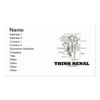 Think Renal (Kidney Nephron Renal) Double-Sided Standard Business Cards (Pack Of 100)