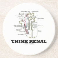 Think Renal (Nephron Anatomy Illustration) Drink Coaster
