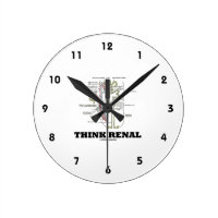 Think Renal (Nephron Anatomy Illustration) Round Clocks