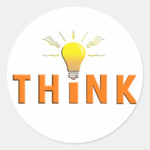 Think Round Stickers