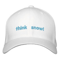 Think snow! Embroidered Hat embroidered hats by holiday_cheer Think snow! Embroidered Hat embroidered hats