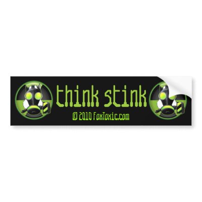 Think Stink Toxic Skunk  Bumper sticker by foxtoxic