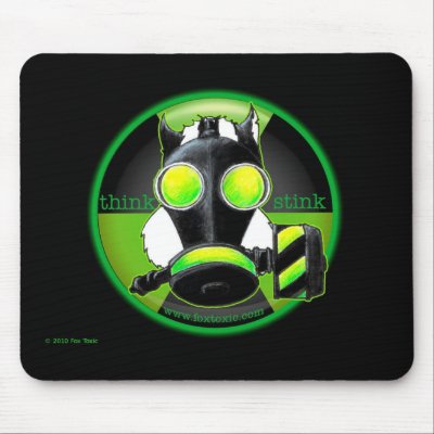 Think Stink Toxic Skunk Mousepad by foxtoxic