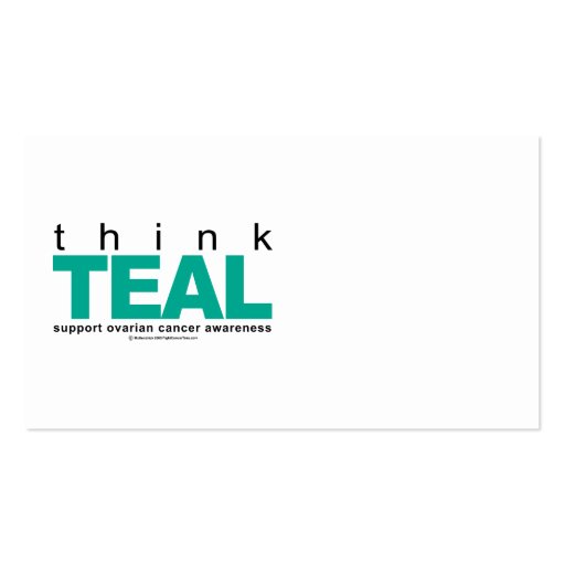 Think TEAL Ovarian Cancer Business Card Templates