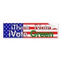 Think Vote Green bumper stickers by bumper2bumper Think Vote Green bumper stickers