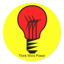 Think Wind Power Round Stickers