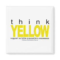 Think YELLOW Suicide Prevention Refrigerator Magnets
