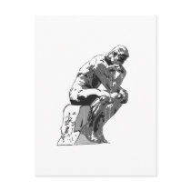 thinker postcard