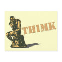 Thinker "THIMK" postcards by geargems Thinker "THIMK" postcards