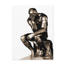 thinker without background 2 postcards