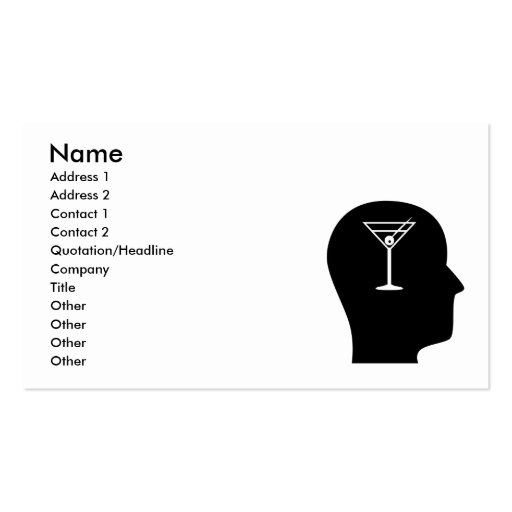 Thinking About Bartending Business Card (front side)