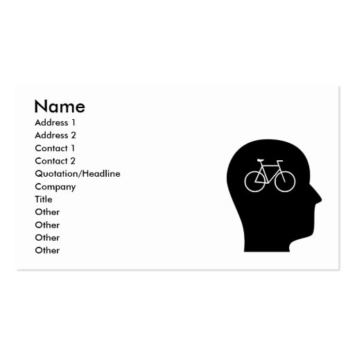 Thinking About Bicycling Business Card Template (front side)
