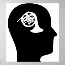 Thinking About French Horn Poster
