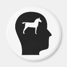 Thinking About Horses Fridge Magnet