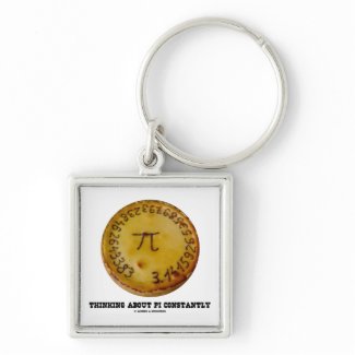 Thinking About Pi Constantly (Pi Pie Math Humor) keychain