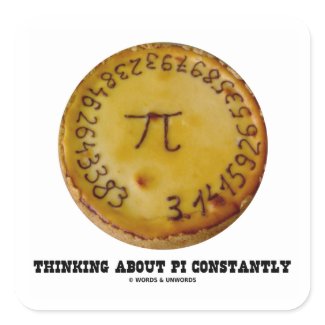 Thinking About Pi Constantly (Pi Pie Math Humor) sticker