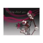 Thinking About You - Gothic Rag Doll With Roses Postcards