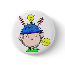THINKING CAP BUTTON by POLITICS2009 THINKING CAP BUTTON