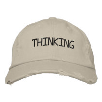 THINKING embroidered hats by CHUCKLEMEDIA THINKING embroidered hats