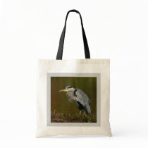 Thinking Heron Canvas Bags