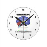 Thinking Is My Modus Operandi (Anatomical Brain) Round Wallclocks