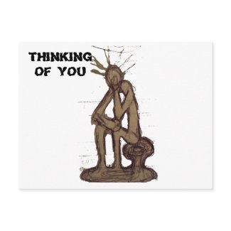 Thinking of You_African Art Postcards by Injete postcard