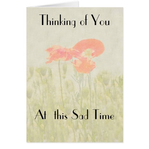 THINKING OF YOU AT THIS SAD TIME GREETING CARD | Zazzle